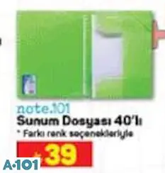 NOTE 101 SUNUM DOSYASI 40'LI